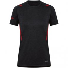 JAKO T-shirt Challenge zwart gemeleerd/rood Dames
