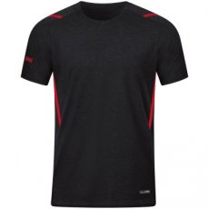 JAKO T-shirt Challenge zwart gemeleerd/rood