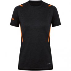 JAKO T-shirt Challenge zwart gemeleerd/fluo oranje