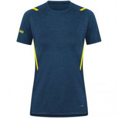 JAKO T-shirt Challenge marine gemeleerd/fluogeel Dames
