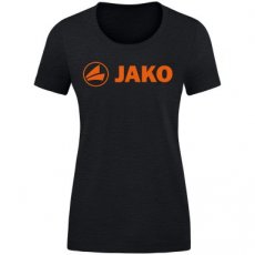JAKO T-Shirt Promo zwart gemeleerd/fluo oranje Dames