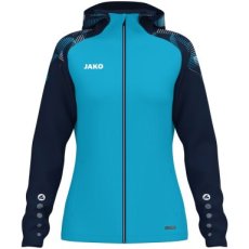 Artikel 6826D-276 JAKO Jas met kap Sonic damesmaten aqua/marine