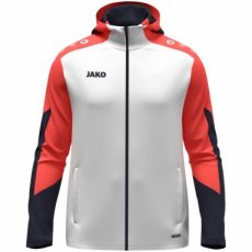 JAKO Jas met kap Dynamic wit/koraal/marine