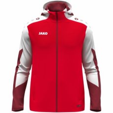 JAKO Jas met kap Dynamic rood/wit/donkerrood