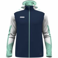 JAKO Jas met kap Dynamic marine/wit/munt