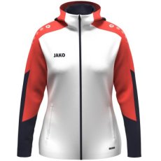 JAKO Jas met kap dames wit/koraal/marine
