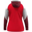 JAKO Jas met kap dames rood/wit/donkerrood