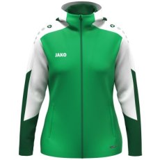 JAKO Jas met kap dames groen/wit/donkergroen