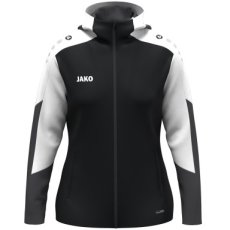 JAKO Jas met kap dames zwart/wit/antraciet