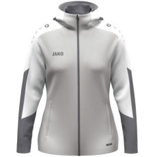 JAKO Jas met kap dames lichtgrijs/wit/steengrijs
