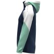 JAKO Jas met kap dames marine/wit/munt