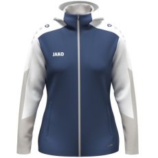 JAKO Jas met kap dames nachtblauw/wit/lichtgrijs